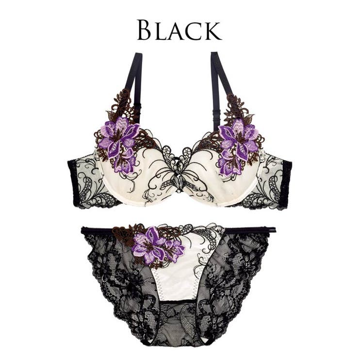 [Reinest]ロイヤルフラワーモチーフブラジャー&バック透けフルバックショー… | Dazzy | 詳細画像7 