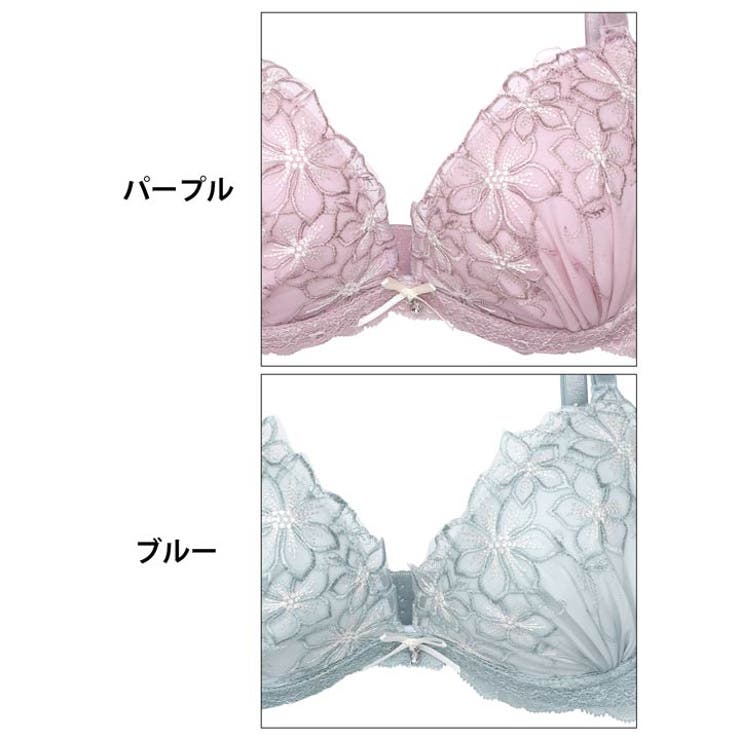 ノンワイヤー】ブルーミングスカラップフラワーブラジャー&フルバック