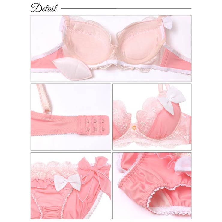 プリンセスリボンスカラップブラジャー&サイド紐フルバックショーツ | Dazzy | 詳細画像10 