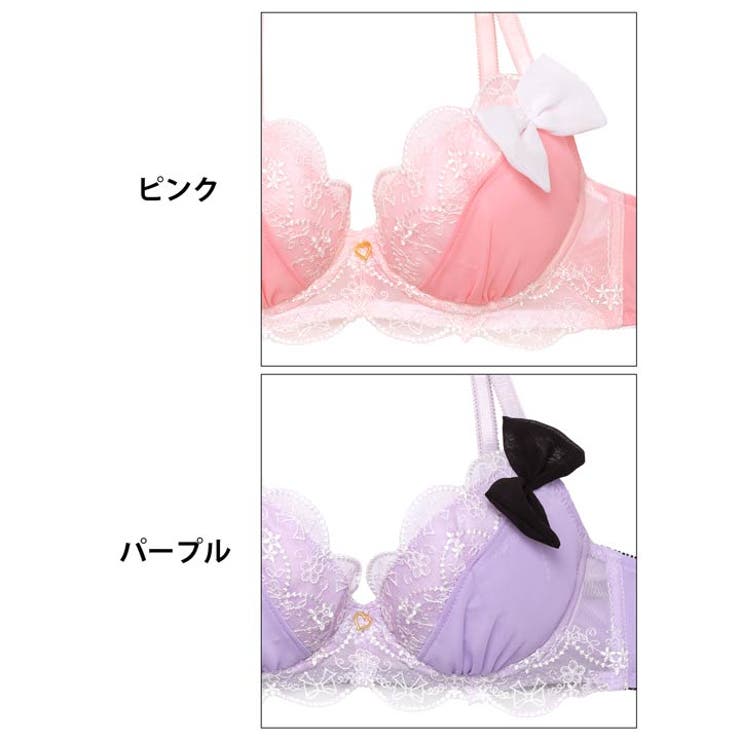 プリンセスリボンスカラップブラジャー&サイド紐フルバックショーツ | Dazzy | 詳細画像11 