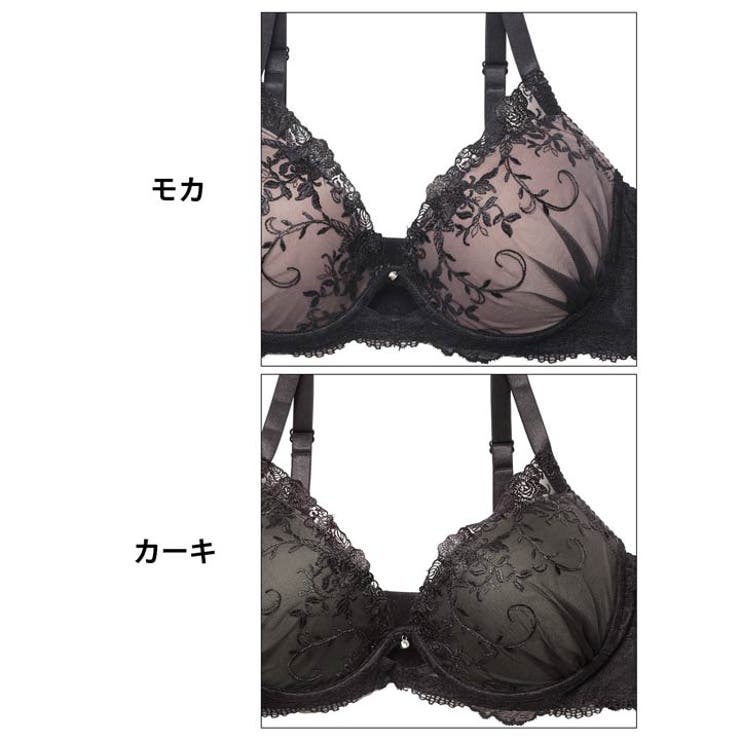 【EFサイズ】グリッターアイビーエンブロイダリー脇高ブラジャー&バック透けフルバ… | Dazzy | 詳細画像11 