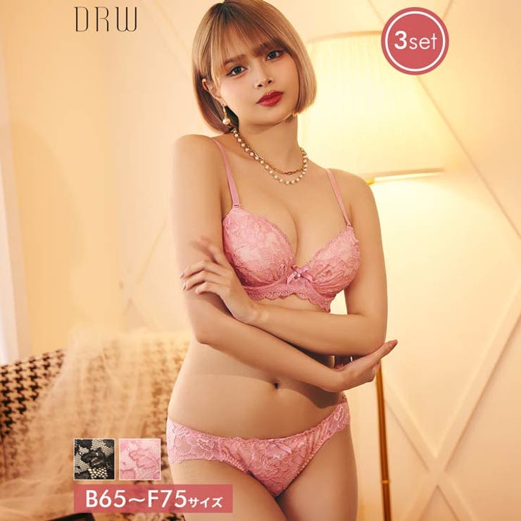 [3点セット]クラシカルヌーディーレースブラジャー&バック透けフルバック&Tバッ… | Dazzy | 詳細画像4 