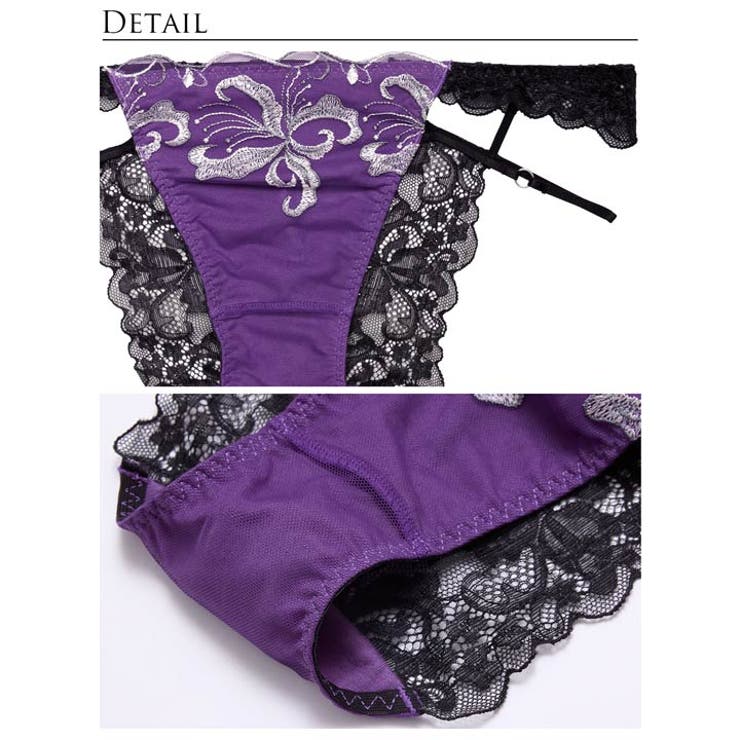 [Reinest]ノーブルボタニークフラワーブラジャー&バック透けフルバックショ… | Dazzy | 詳細画像11 