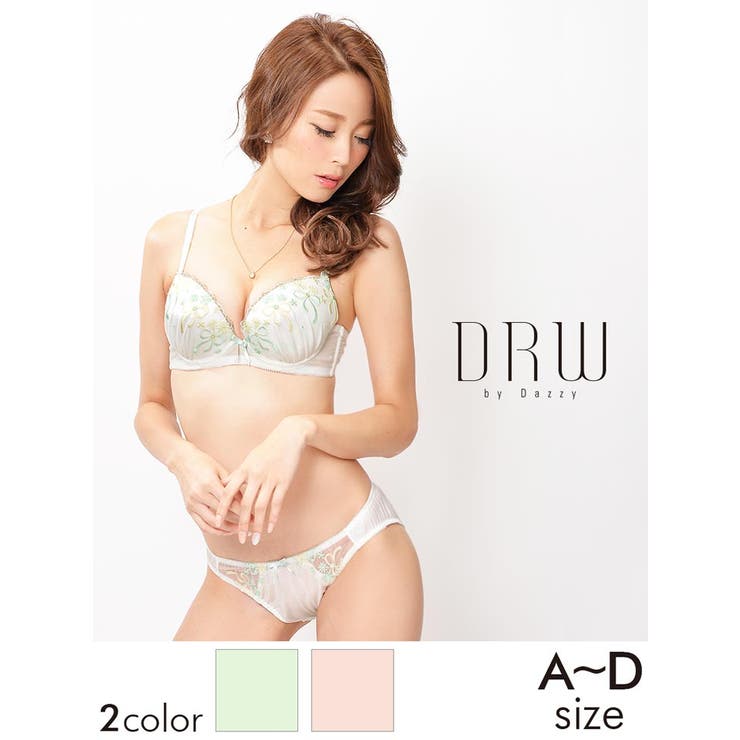 フラワーリボンチュールブラジャー&amp;ショーツ | Dazzy | 詳細画像1 