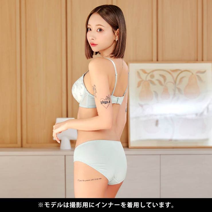 スカラップリーフチュールブラジャー&フルバックショーツ | Dazzy | 詳細画像7 
