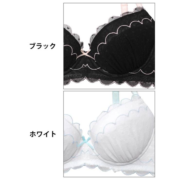 スカラップハートレーシィブラジャー&サイド紐フルバックショーツ | Dazzy | 詳細画像11 