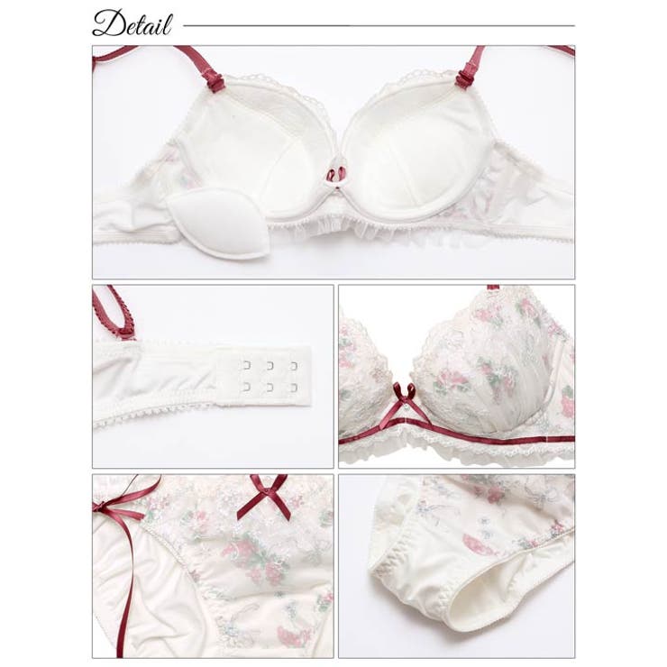 ラズベリーチュールリボンブラジャー&フルバックショーツ | Dazzy | 詳細画像10 