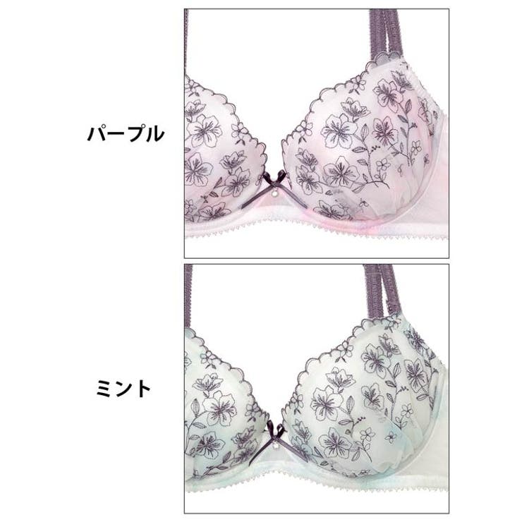 水彩フラワーシフォンブラジャー&フルバックショーツ | Dazzy | 詳細画像11 