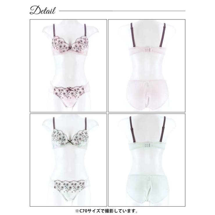 水彩フラワーシフォンブラジャー&フルバックショーツ | Dazzy | 詳細画像9 