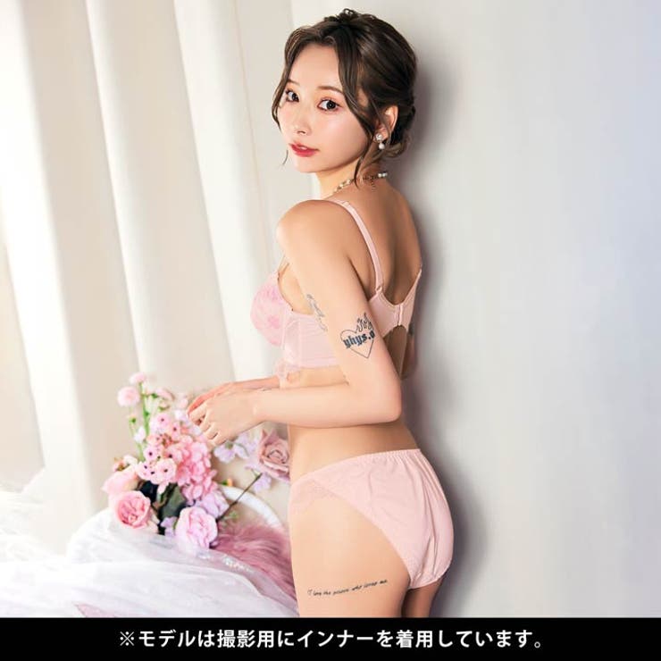 [ノンワイヤー]パステルレーシィマーガレット脇高ブラジャー&フルバックショーツ | Dazzy | 詳細画像7 