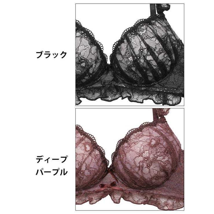 [EFサイズ] ディープフリルレーシィブラジャー&フルバックショーツ | Dazzy | 詳細画像11 