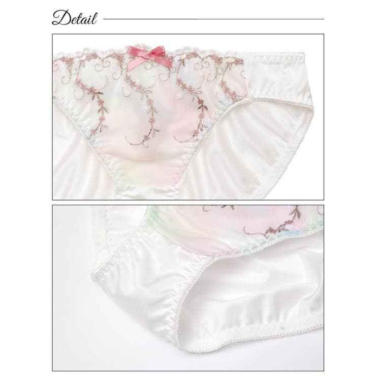 グラデーションシャイニーフルールブラジャー&フルバックショーツ | Dazzy | 詳細画像10 