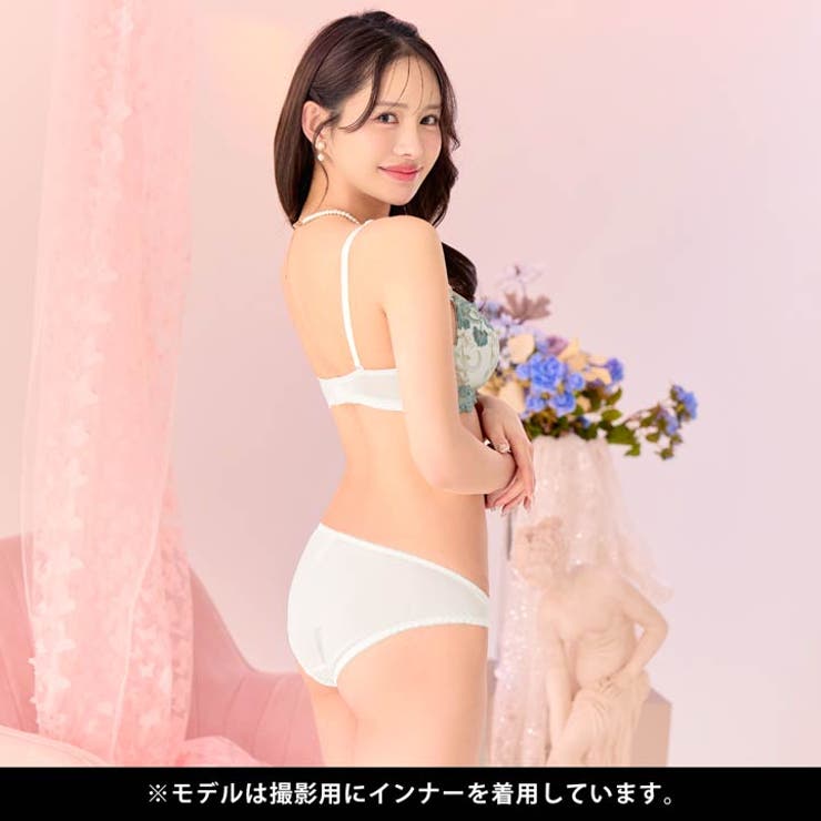 [ノンワイヤー] チャーミングイノセントフラワーブラジャー&フルバックショーツ | Dazzy | 詳細画像5 