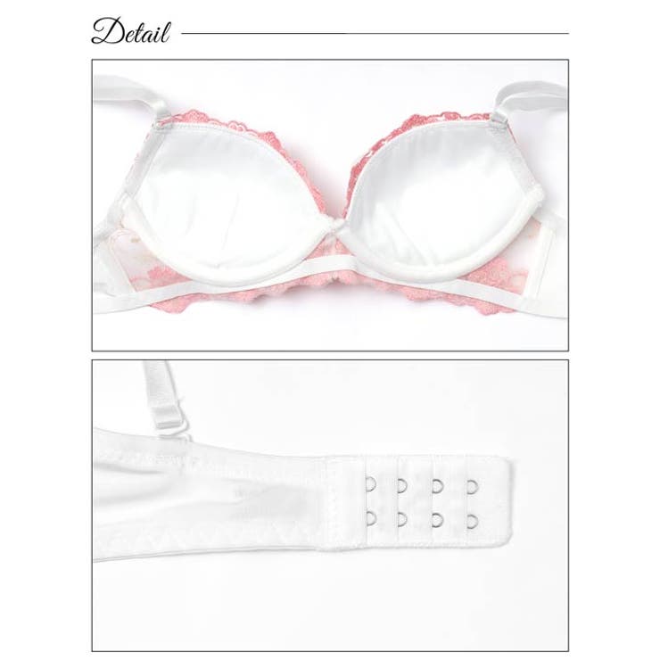 [ノンワイヤー] チャーミングイノセントフラワーブラジャー&フルバックショーツ | Dazzy | 詳細画像8 