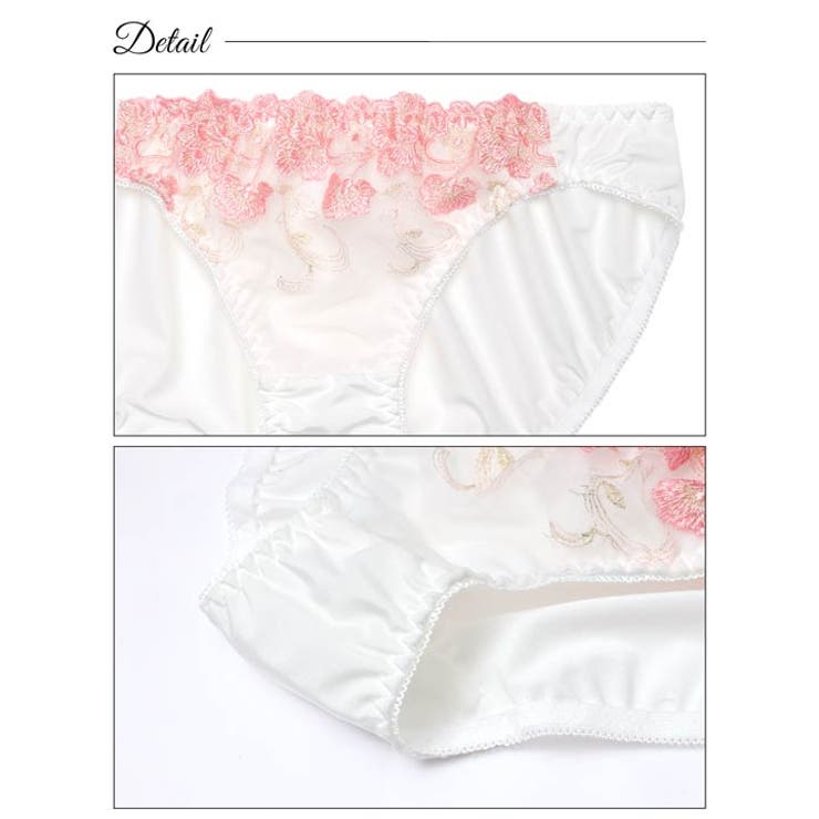 [ノンワイヤー] チャーミングイノセントフラワーブラジャー&フルバックショーツ | Dazzy | 詳細画像9 