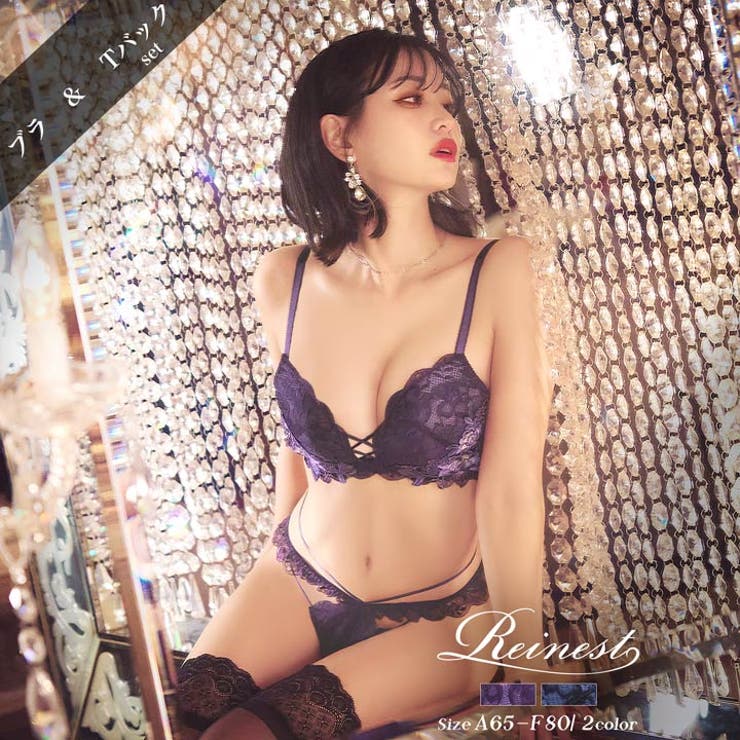 [永尾まりや着用][Reinest]ボタニカルレースアップカットブラジャー&バッ… | Dazzy | 詳細画像1 