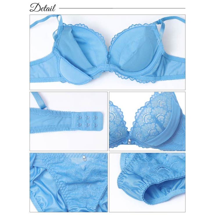 グラマラスヌーディリボンチュールブラジャー&サイド紐フルバックショーツ | Dazzy | 詳細画像10 