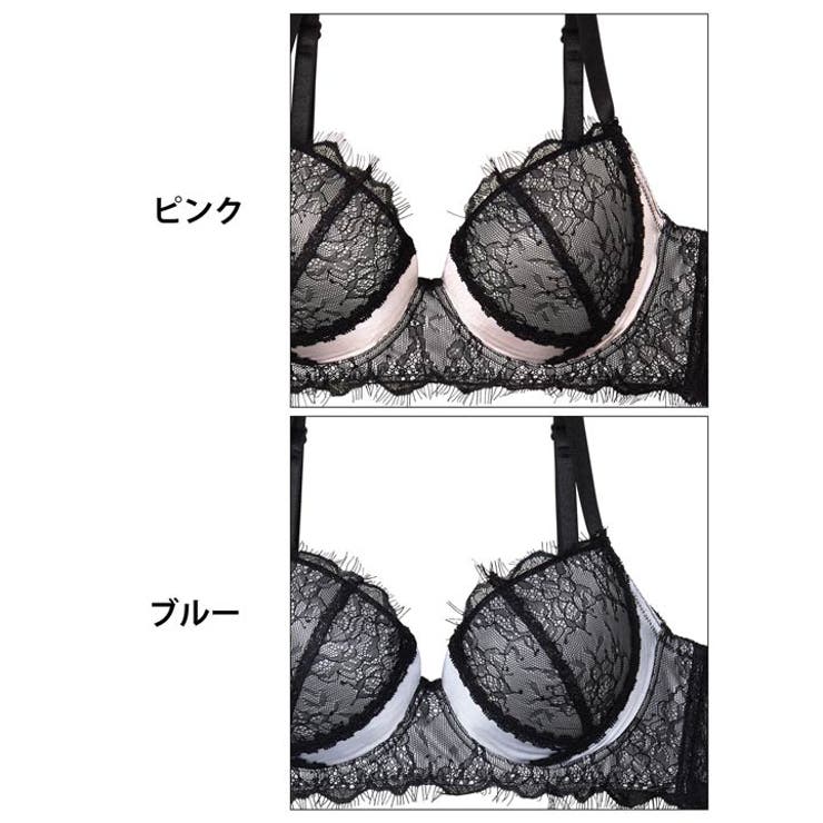 パステルサテンクロスレーシィ脇高ブラジャー&バック透けフルバックショーツ | Dazzy | 詳細画像11 