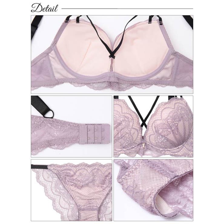  ロマンティック総レーススカラップコードブラジャー&バック透けフルバックショーツ… | Dazzy | 詳細画像10 