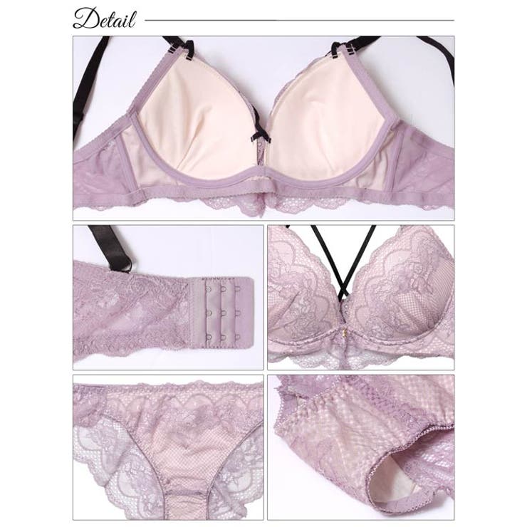 ロマンティックスカラップコードブラジャー&バック透けフルバックショーツ | Dazzy | 詳細画像10 