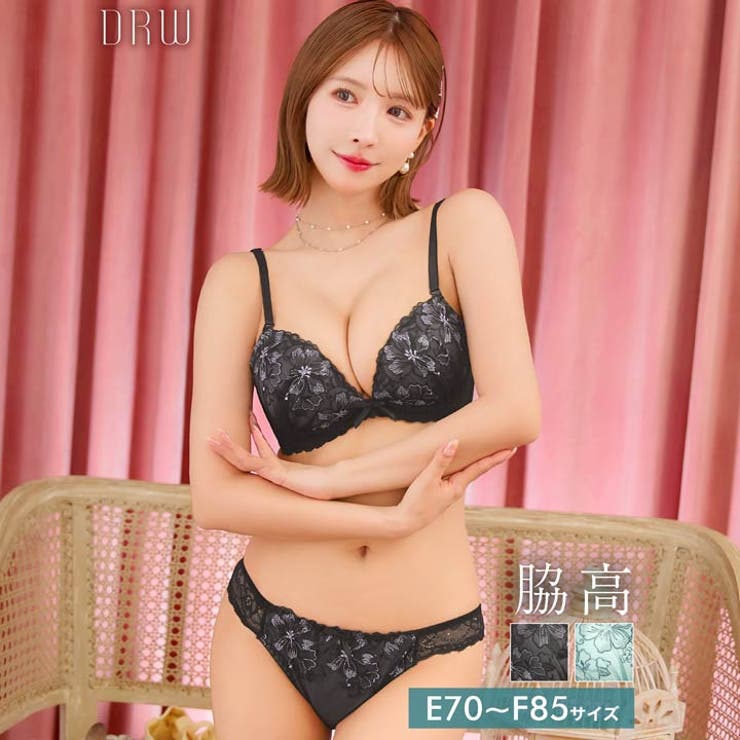 [三上悠亜着用] [EFサイズ] リュミエールブロッサム脇高ブラジャー&フルバッ… | Dazzy | 詳細画像1 