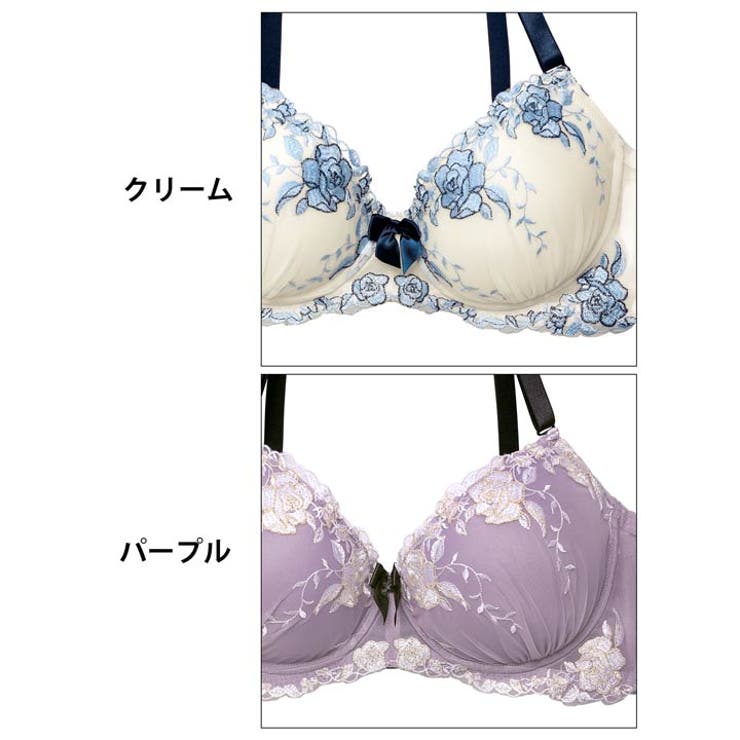 [EFサイズ] ノーブルパステルローズ脇高ブラジャー&フルバックショーツ | Dazzy | 詳細画像11 