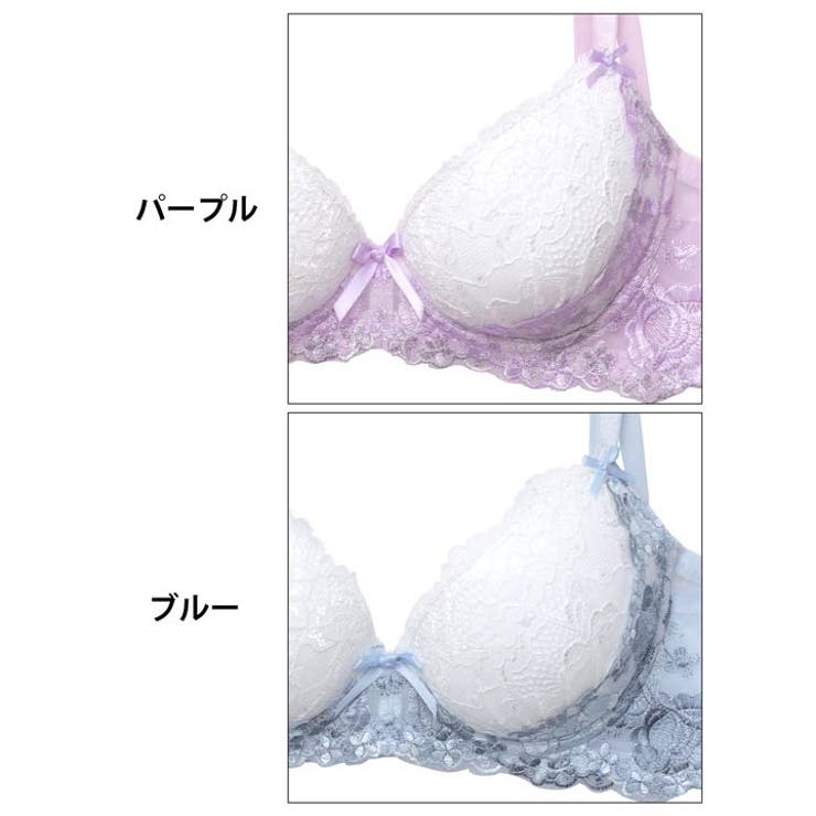 フェミニンレースブルーミング脇高ブラジャー&フルバックショーツ | Dazzy | 詳細画像11 