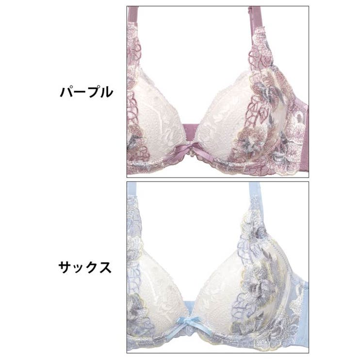 ノーブルフルールエンブロイダリー脇高ブラジャー&フルバックショーツ | Dazzy | 詳細画像11 