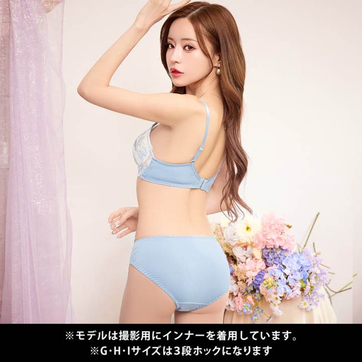  ノーブルフルールエンブロイダリー脇高ブラジャー&フルバックショーツ | Dazzy | 詳細画像6 