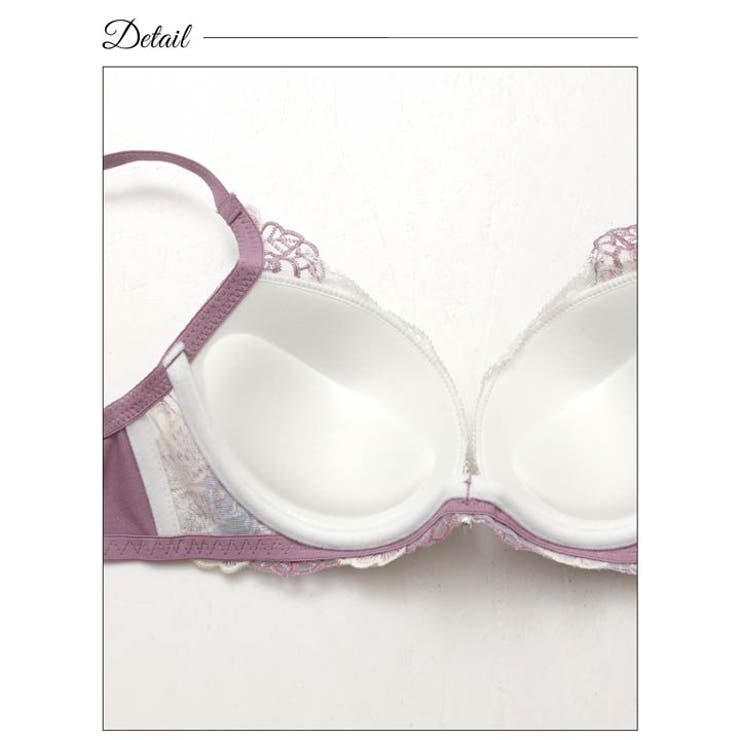  ノーブルフルールエンブロイダリー脇高ブラジャー&フルバックショーツ | Dazzy | 詳細画像9 