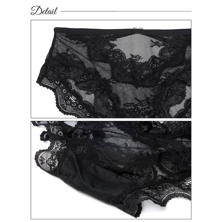 ハートストリングカットレースバック透けフルバックショーツ単品 | Dazzy | 詳細画像8 