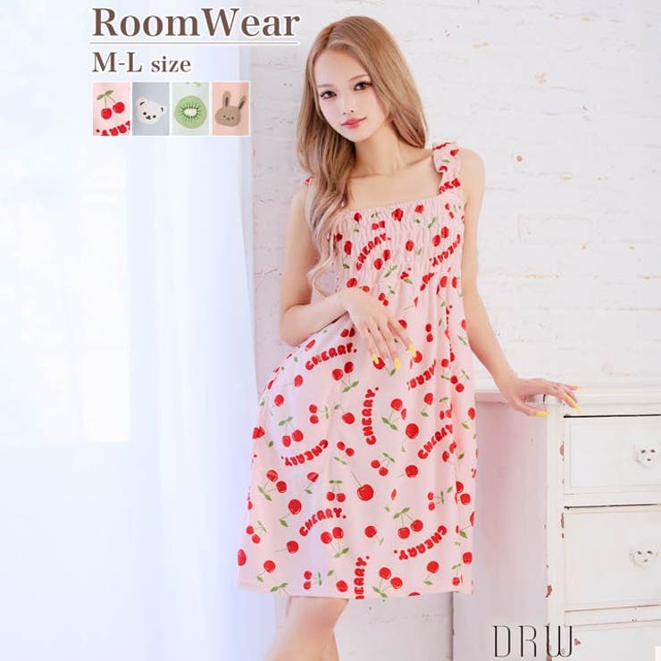 ファンシープリントノースリーブワンピースルームウェア | Dazzy | 詳細画像1 