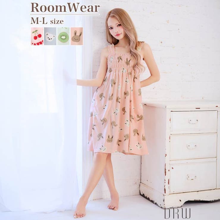 ファンシープリントノースリーブワンピースルームウェア | Dazzy | 詳細画像3 