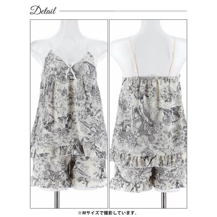 ドローイングアニマルキャミソール＆ハーフパンツルームウェア | Dazzy | 詳細画像8 