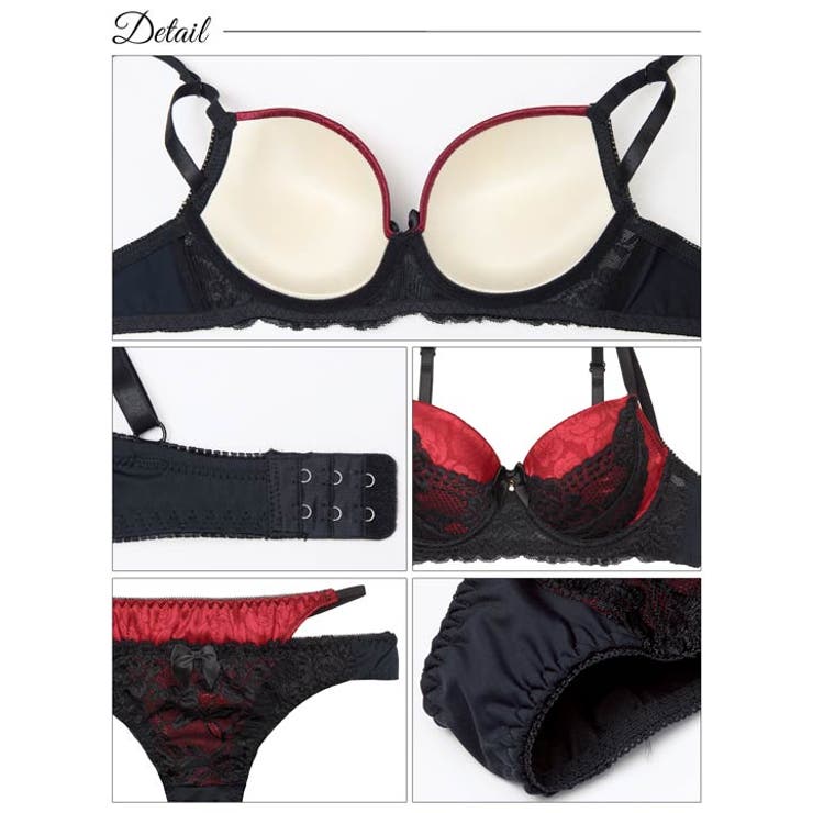 [かとゆり着用] ラグジュアリーサテンローズ脇高ブラジャー&Tバックショーツ | Dazzy | 詳細画像10 