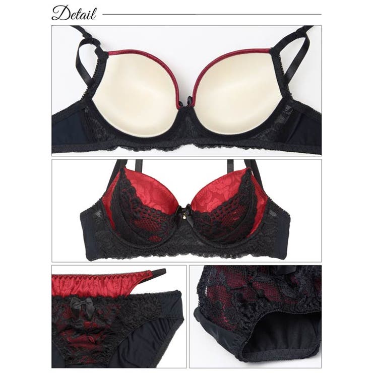 [かとゆり着用] [EFサイズ] ラグジュアリーサテンローズ脇高ブラジャー&フル… | Dazzy | 詳細画像10 