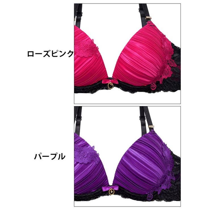 ジュエリーフラワープリーツ脇高ブラジャー&フルバックショーツ | Dazzy | 詳細画像11 