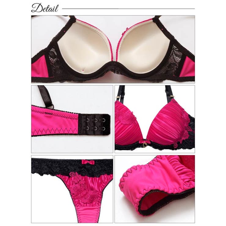 ジュエリーフラワープリーツ脇高ブラジャー&Tバックショーツ | Dazzy | 詳細画像10 