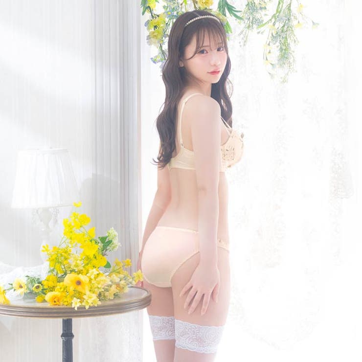 ナチュラルキュートブルーム脇高ブラジャー&フルバックショーツ | Dazzy | 詳細画像6 