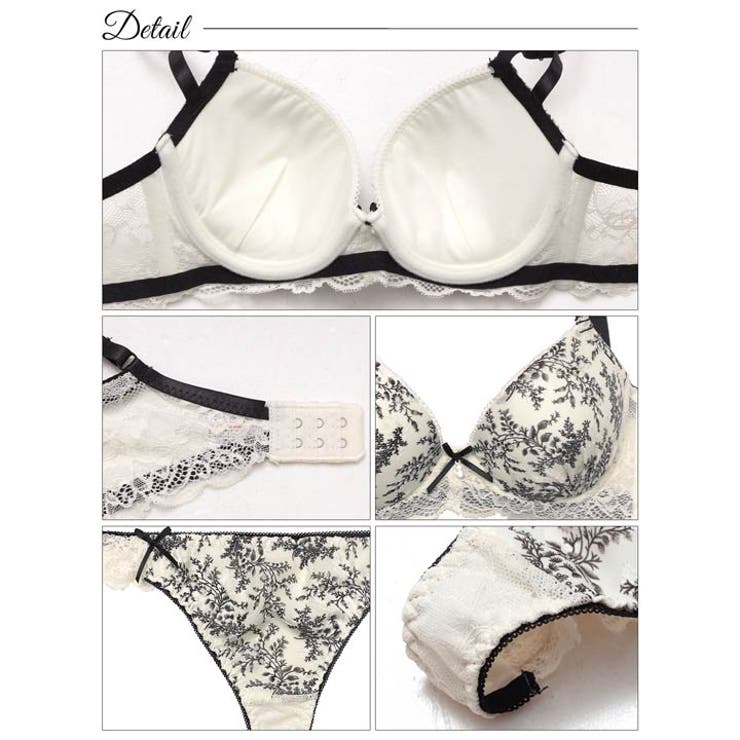 アンティークレーシィアイビー脇高ブラジャー&バック透けTバックショーツ | Dazzy | 詳細画像10 