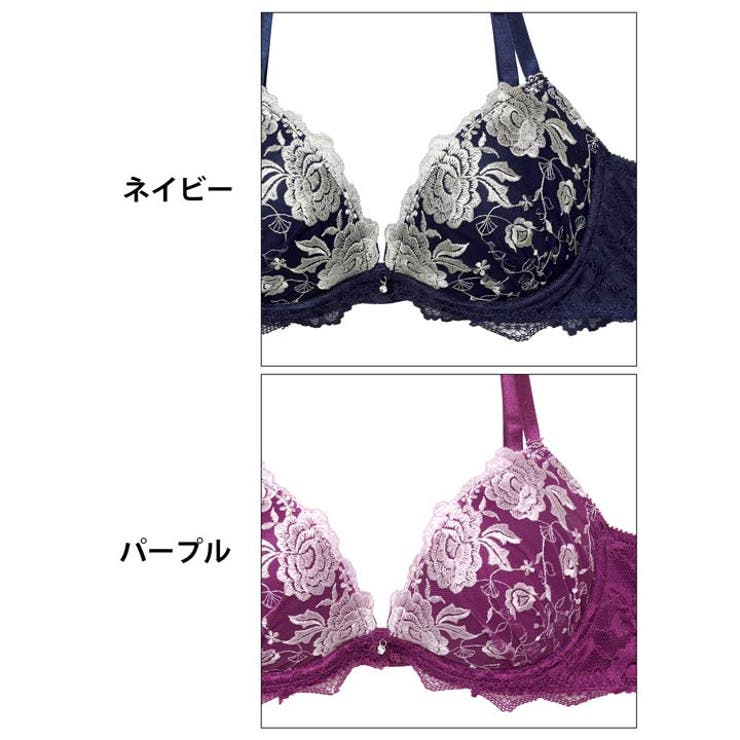 3点セット] ゴージャスオールドローズ脇高ブラジャー&バック透けフル