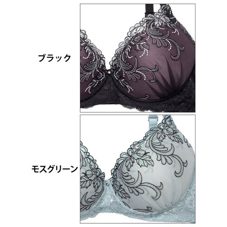  ボタニカルダスティーレースブラジャー&バック透けフルバックショーツ | Dazzy | 詳細画像11 