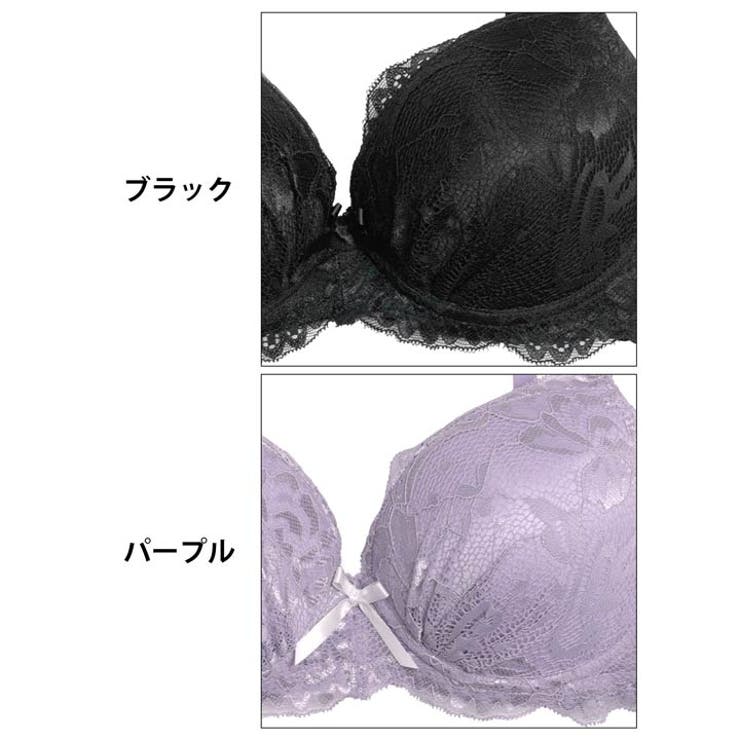 [EFサイズ] シャイニーレースボリュームパッドブラジャー&フルバックショーツ | Dazzy | 詳細画像11 