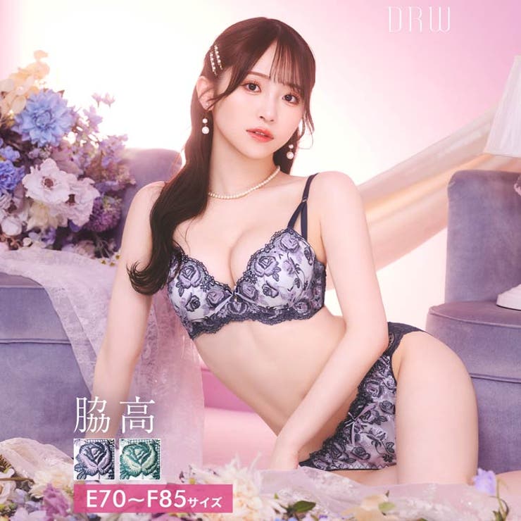   グロリアスローズガーデン脇高ブラジャー&フルバックショーツ | Dazzy | 詳細画像1 