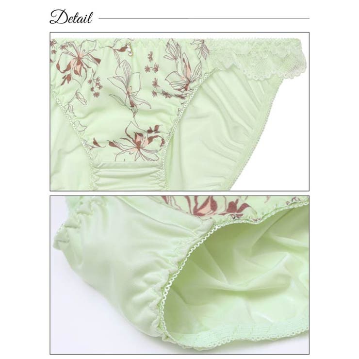 メロウボタニカルフラワー脇高ブラジャー&フルバックショーツ | Dazzy | 詳細画像10 