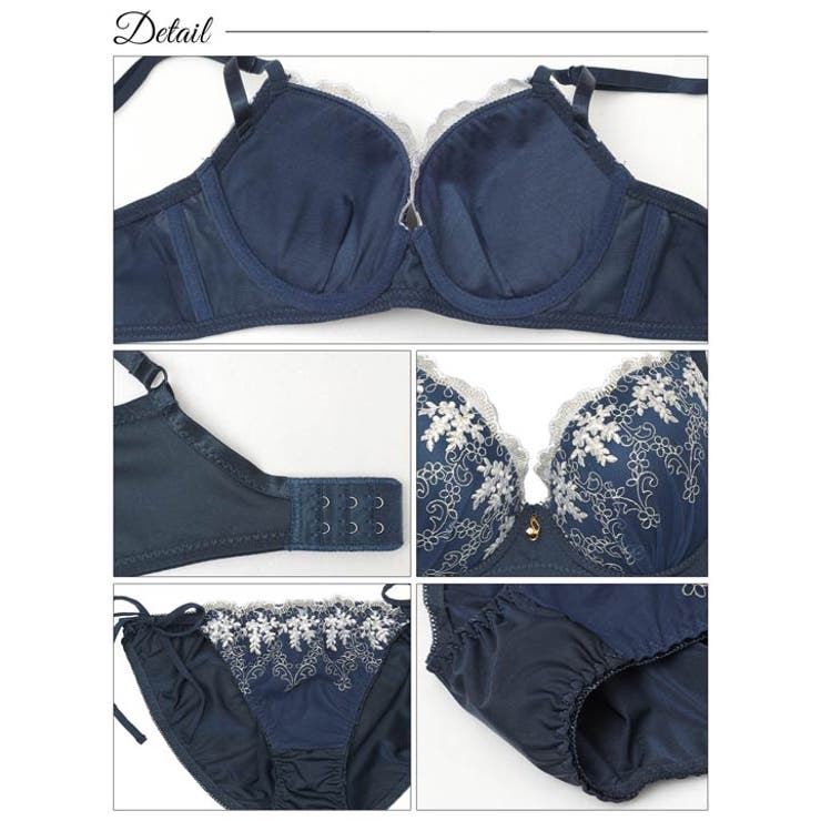 フルーレットガーデン脇高ブラジャー&サイド紐フルバックショーツ | Dazzy | 詳細画像10 