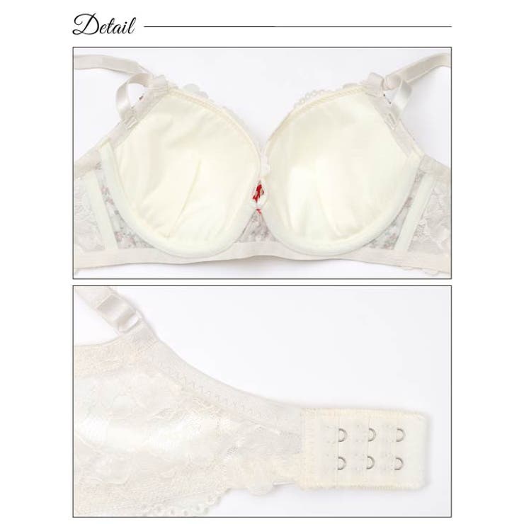 プティフラワーシフォン脇高ブラジャー&フルバックショーツ | Dazzy | 詳細画像9 