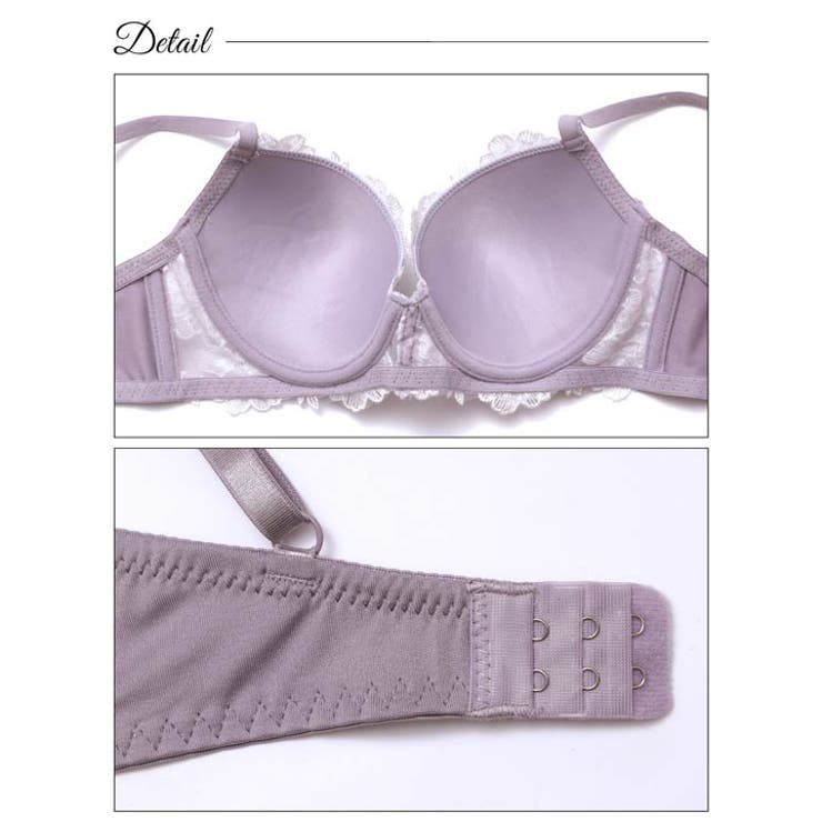 フローラルモーヴチュールブラジャー&フルバックショーツ | Dazzy | 詳細画像9 