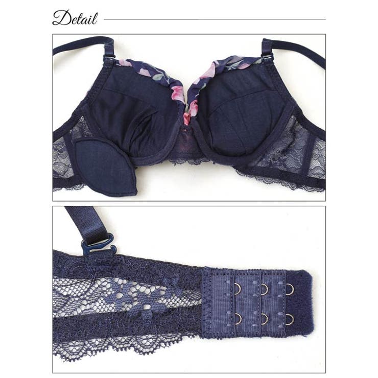 フレグランス水彩フラワーブラジャー&バック透けフルバックショーツ | Dazzy | 詳細画像9 