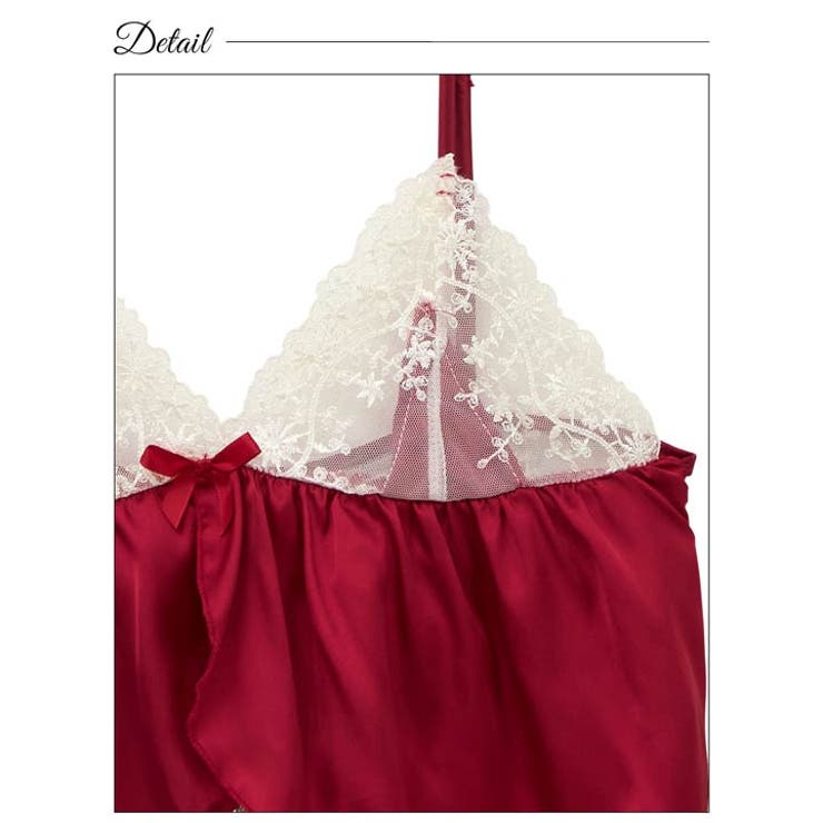 ガーリーシアーフリルレースキャミソール＆タップパンツルームウェア | Dazzy | 詳細画像10 